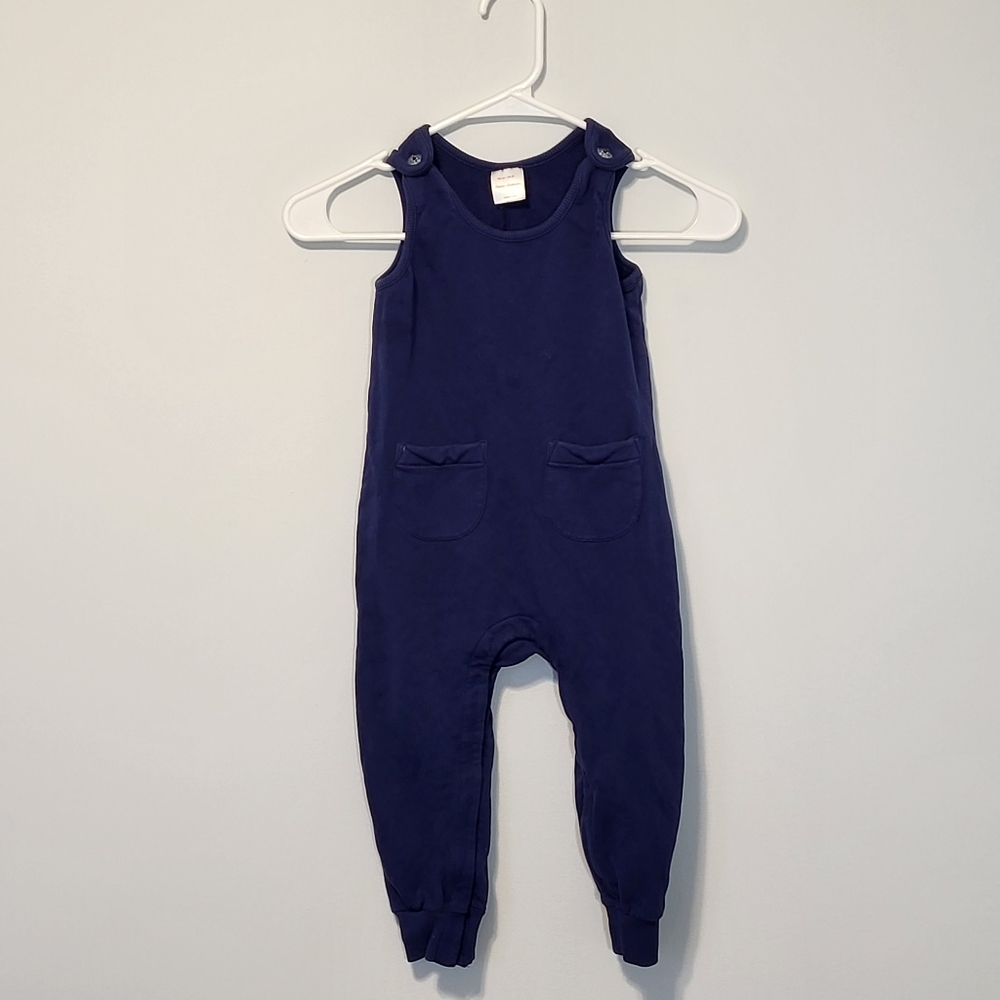 Hanna Andersson French Terry Cotton Overalls Navy Blue